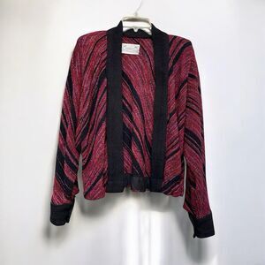 Meredyth Friedman Textile Artist O/S Lagenlook Open Front Woven Jacket